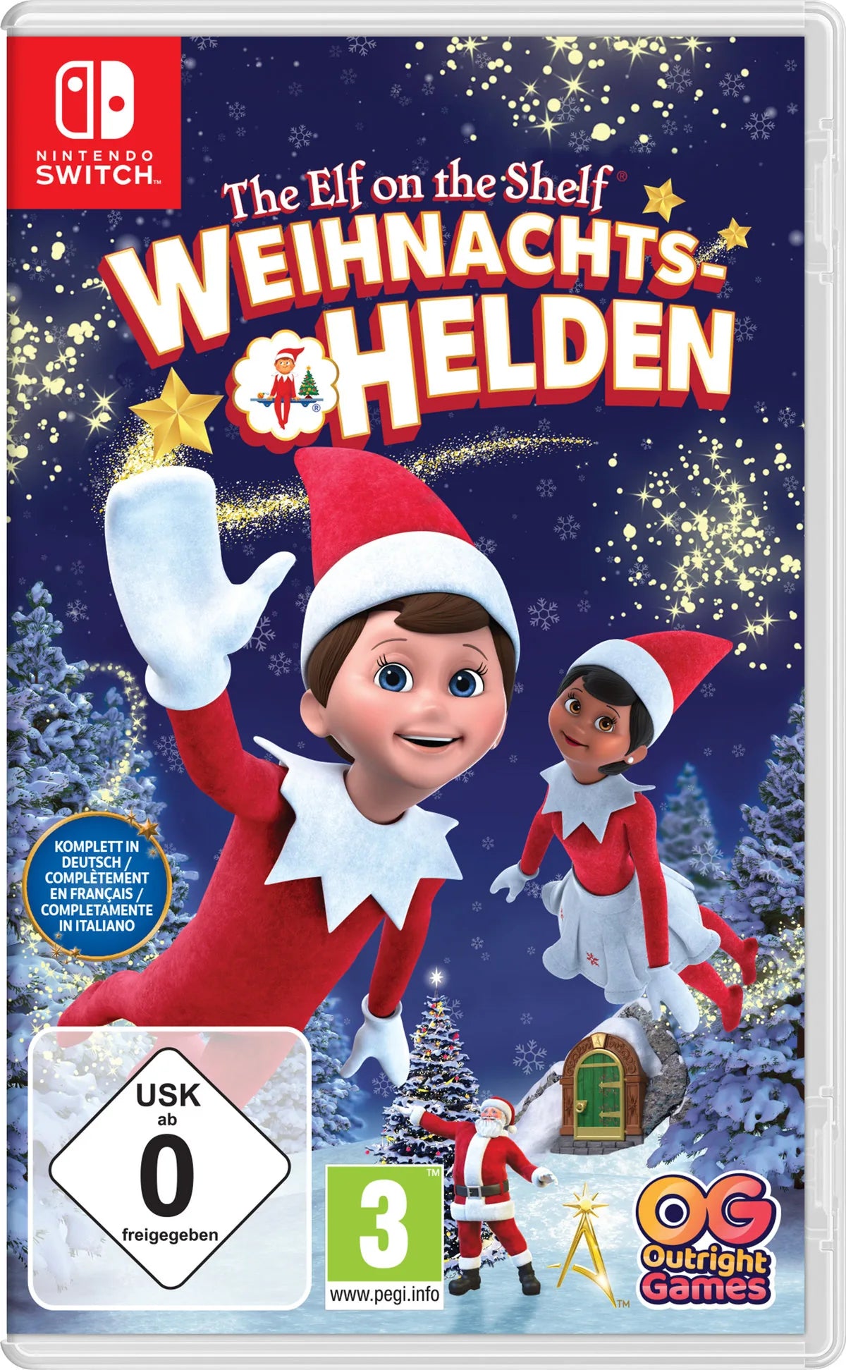 Cover: The Elf on the Shelf - Weihnachtshelden für Nintendo Switch. Publisher: Bandai Namco Entertainment Germany