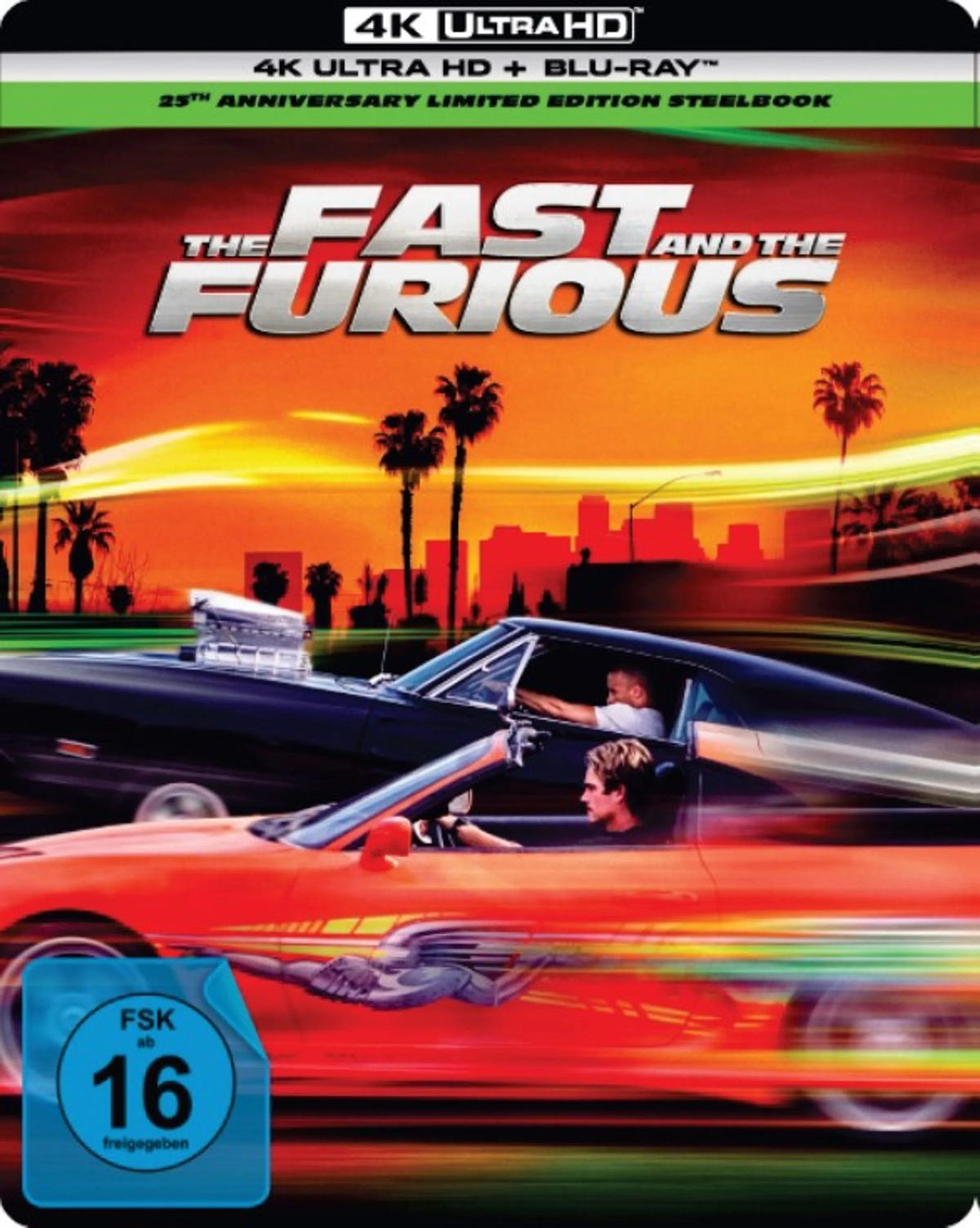 4K UHD Blu-ray-Cover: The Fast and the Furious. Regie: Rob Cohen