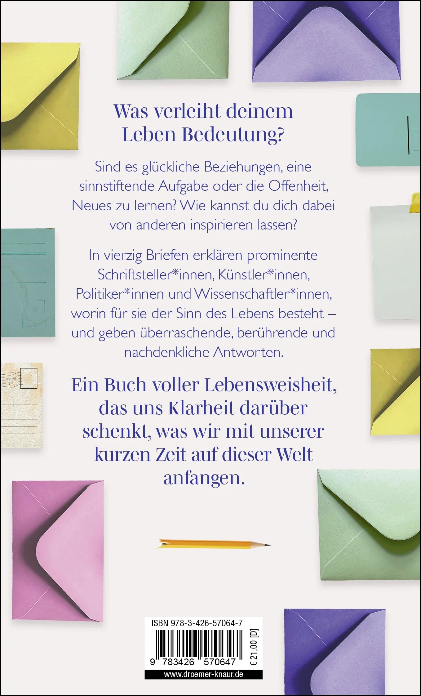 Buchrückseite von 'The Meaning of Life' mit Klappentext - Gebundene Ausgabe