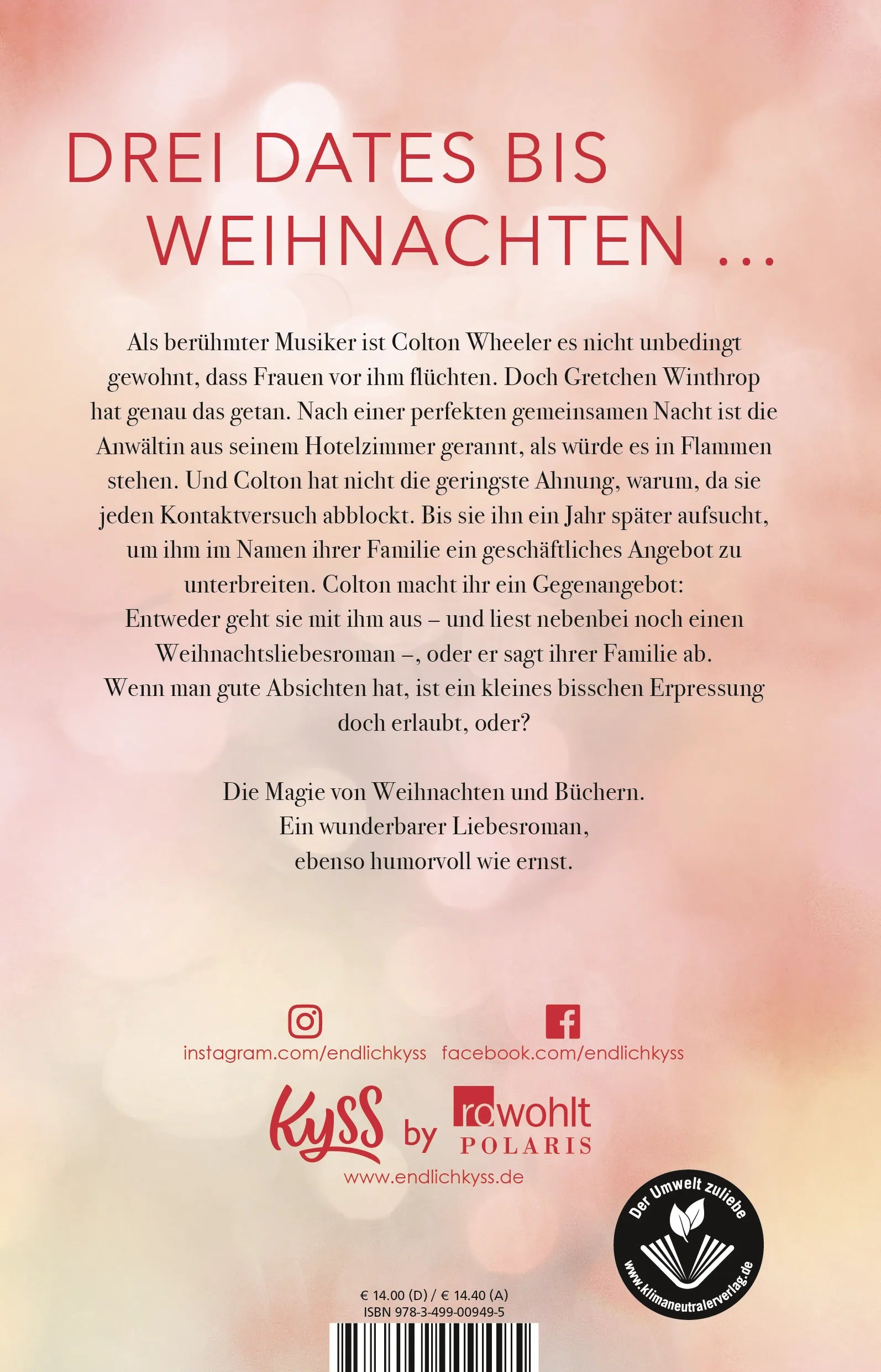 Buchrückseite von 'The Secret Book Club – Kein Weihnachten ohne Liebesroman' mit Klappentext - Paperback
