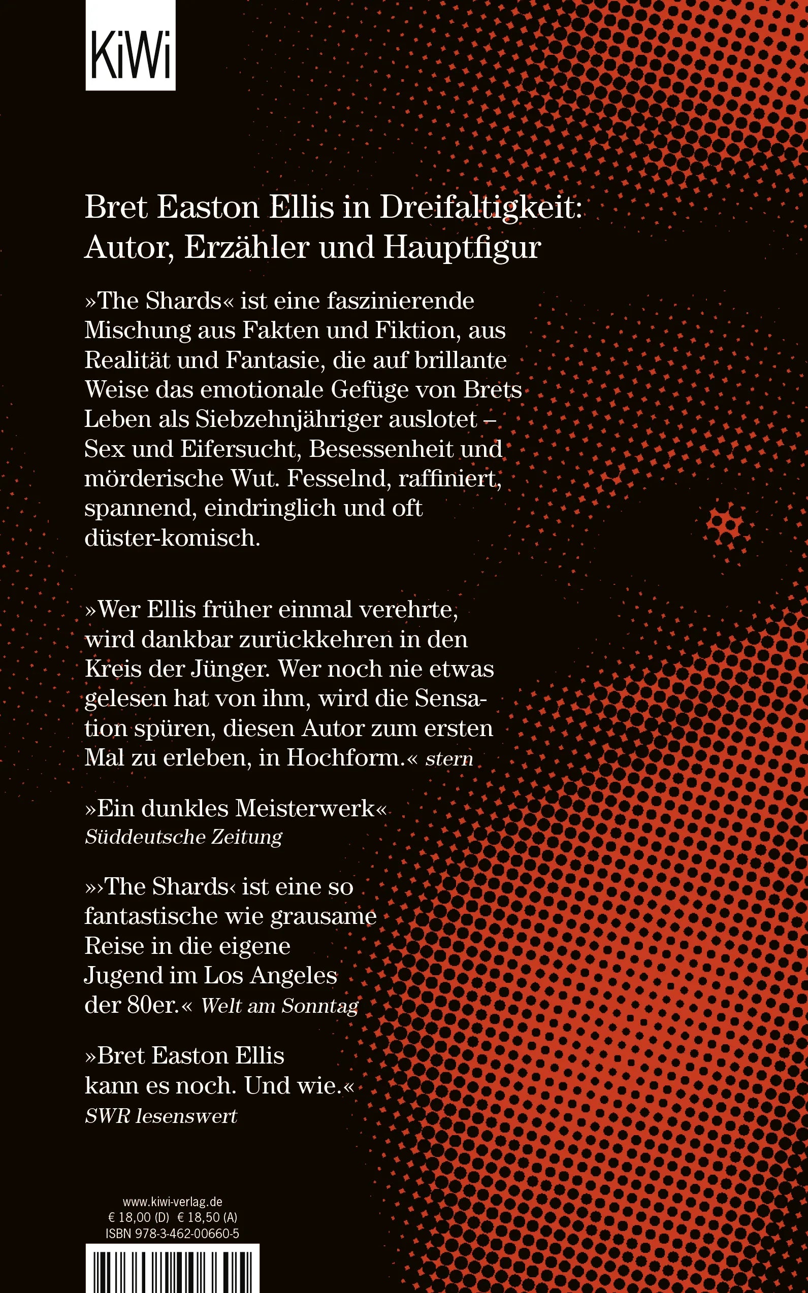Buchrückseite von 'The Shards' mit Klappentext - Taschenbuch