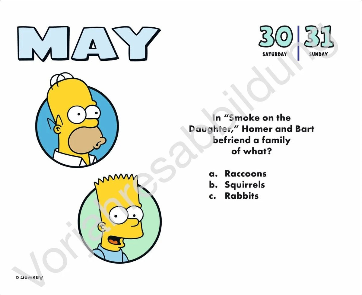 The Simpsons Tagesabreißkalender 2027 – Ansicht