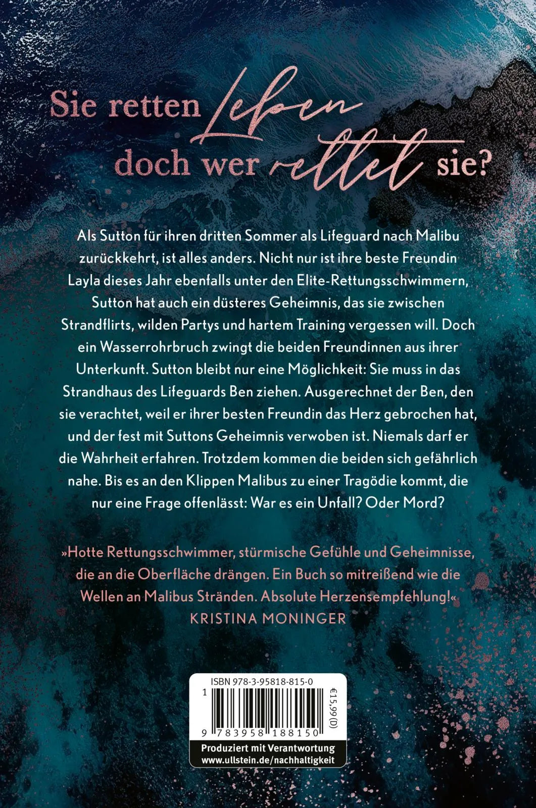 Buchrückseite von 'The summer that broke us' mit Klappentext - Paperback