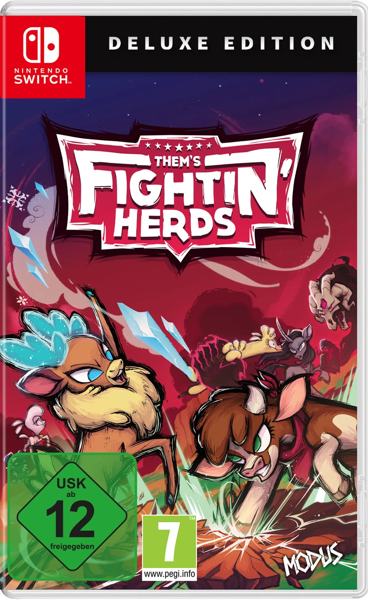 Cover: Them's Fightin' Herds (Deluxe Edition) für Nintendo Switch. Publisher: astragon Entertainment GmbH