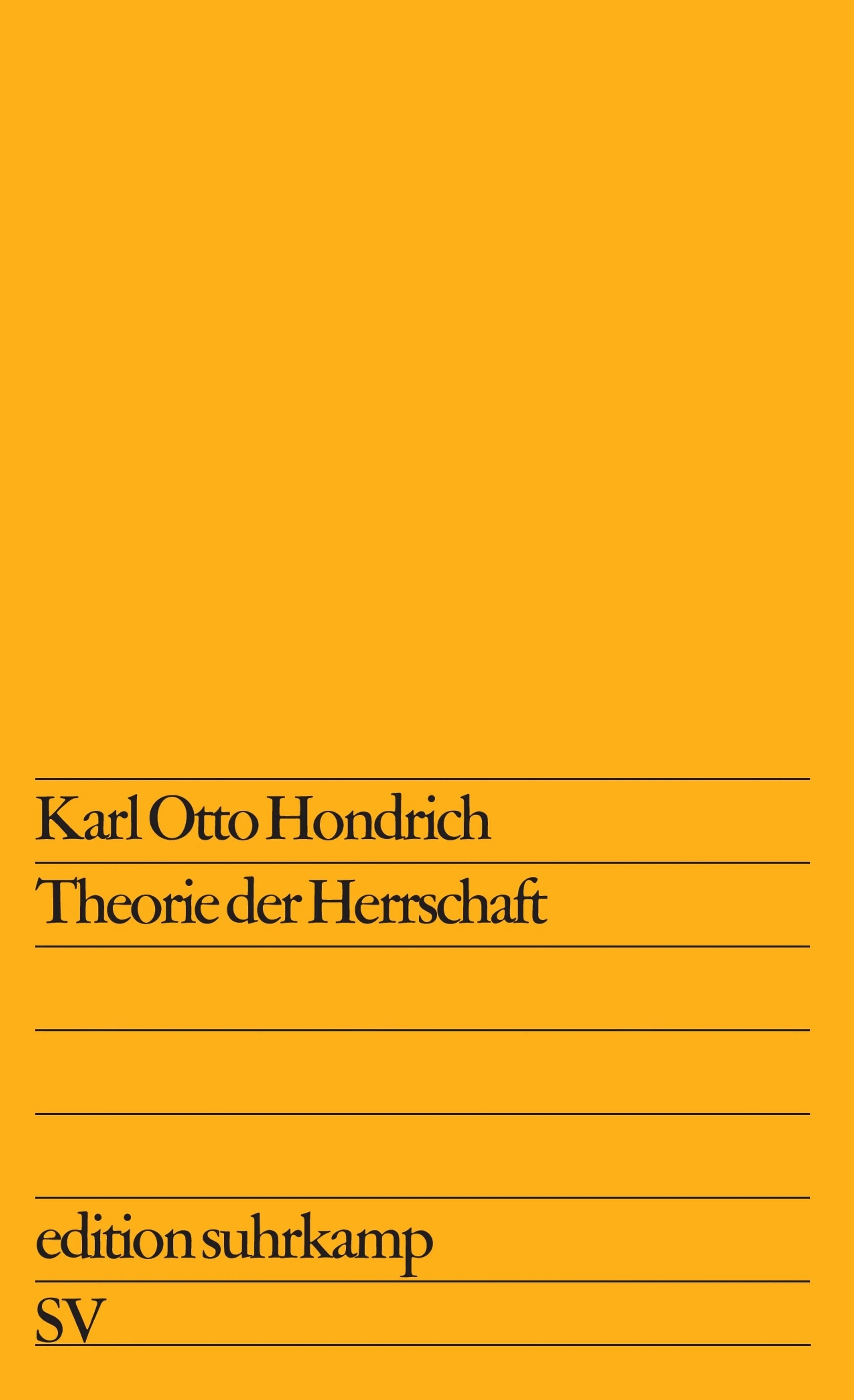 Buchcover von 'Theorie der Herrschaft' - Taschenbuch von Karl Otto Hondrich
