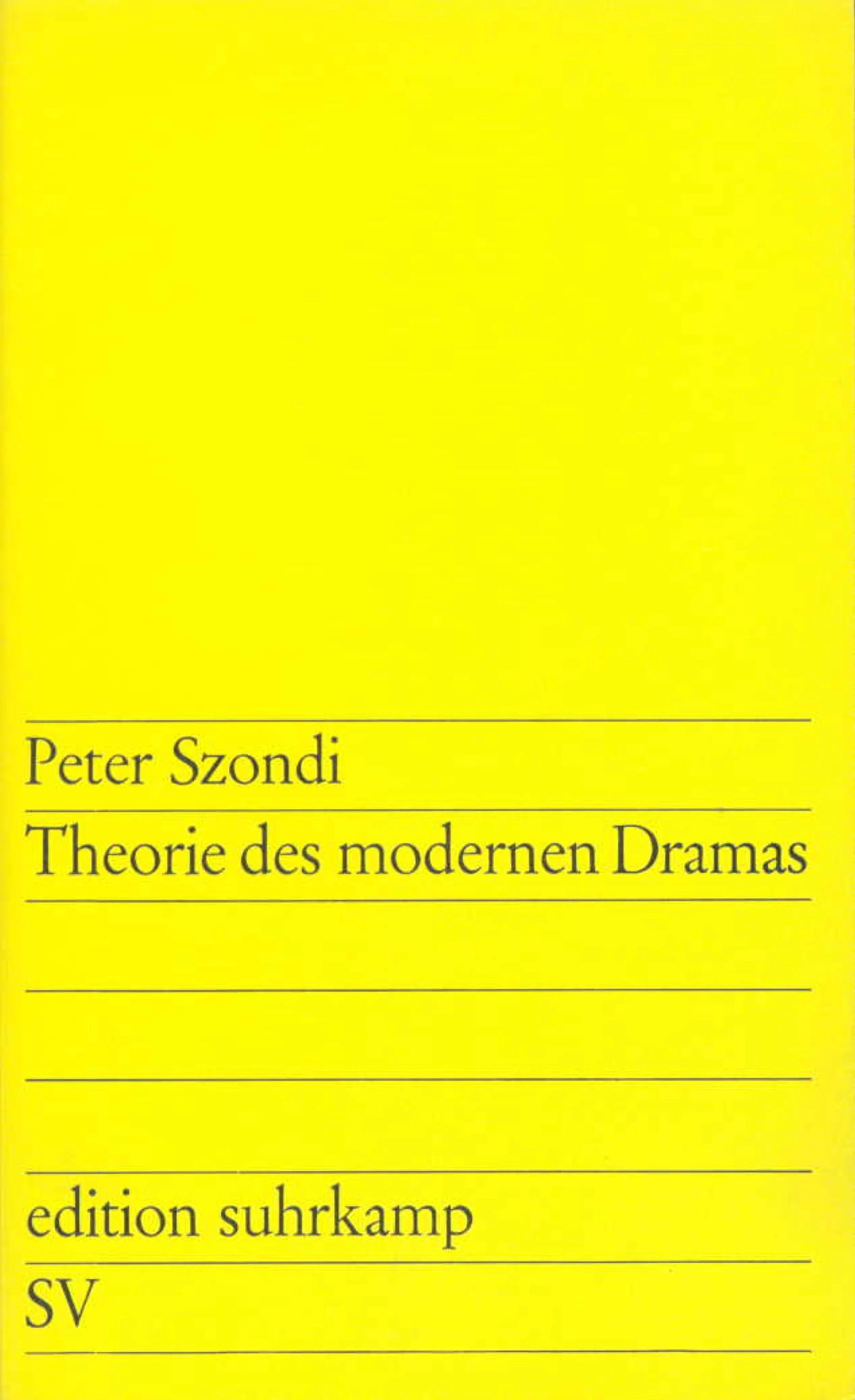 Buchcover von 'Theorie des modernen Dramas' - Taschenbuch von Peter Szondi