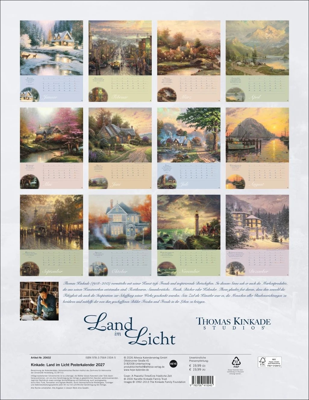Thomas Kinkade: Land im Licht Kalender 2027 – Ansicht