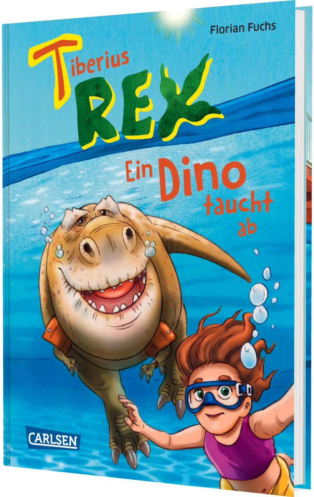 Buchcover von 'Tiberius Rex 2: Ein Dino taucht ab' - Gebundene Ausgabe von Florian Fuchs