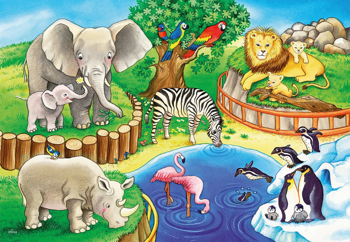 Kinderpuzzle 2x12 Teile - Tiere im Zoo – Ansicht