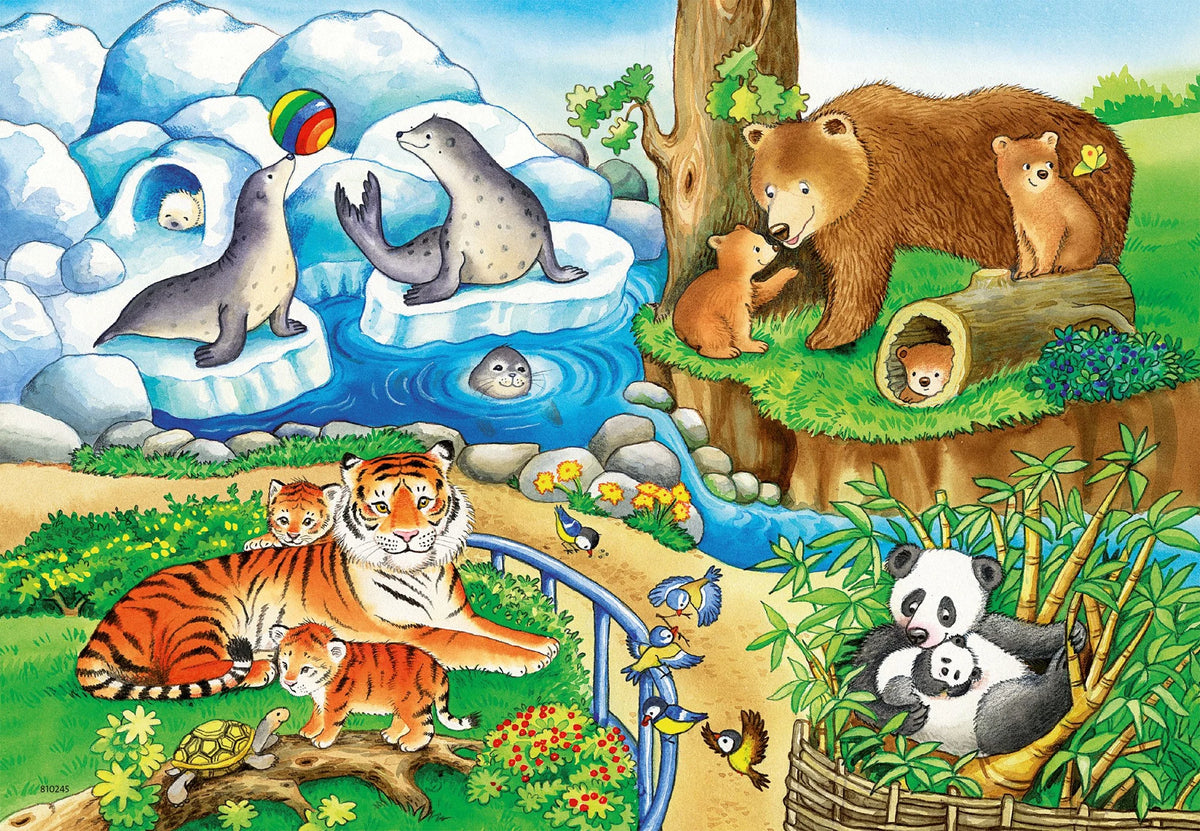 Kinderpuzzle 2x12 Teile - Tiere im Zoo – Ansicht