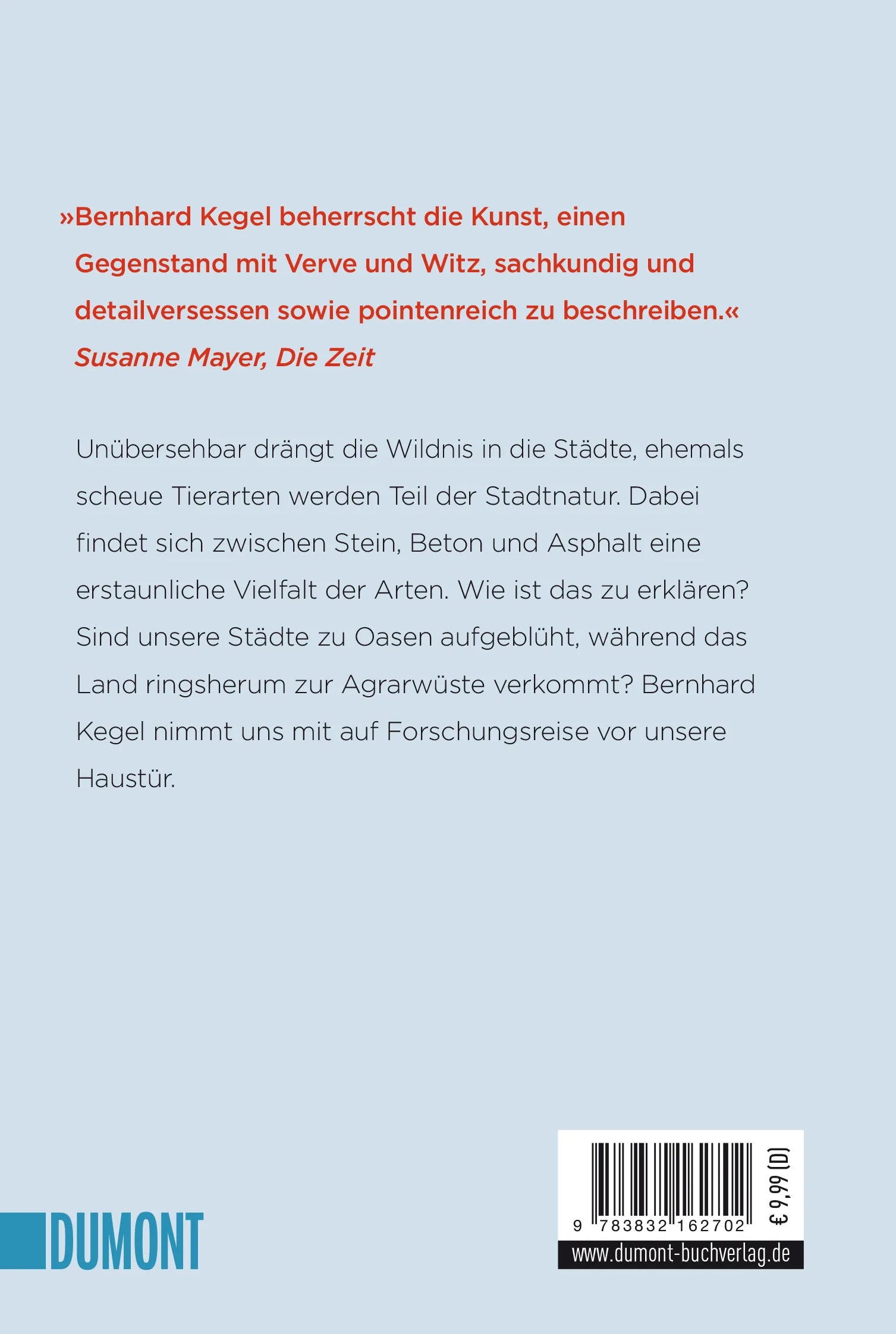 Buchrückseite von 'Tiere in der Stadt' mit Klappentext - Taschenbuch