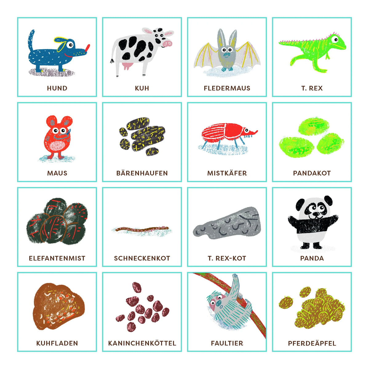Tierkacke-Bingo – Ansicht