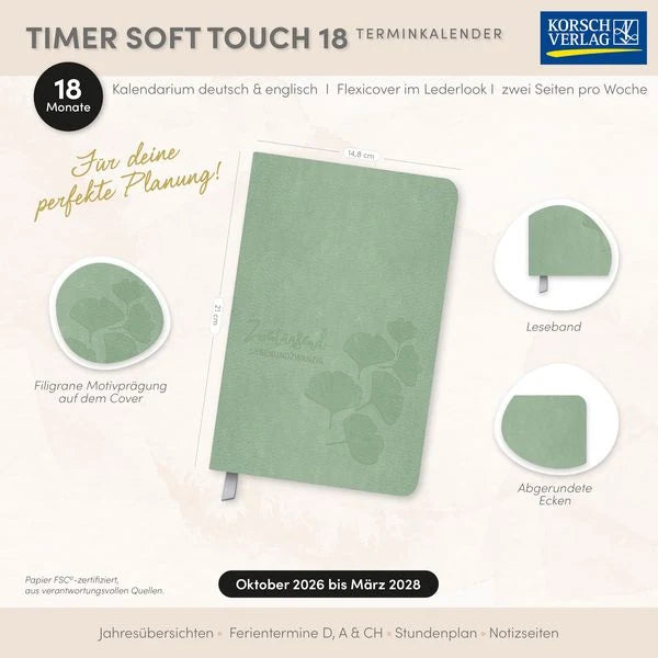 Timer Soft Touch 18 Monate jade 2027/2028 – Ansicht