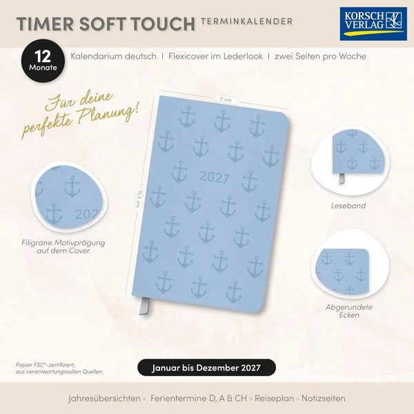Timer Soft Touch hellblau 2027 – Ansicht