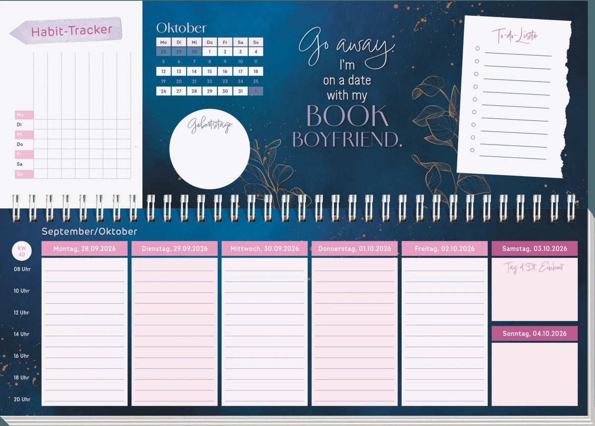 Tischkalender 2027 quer: I believe in Book Love – Ansicht