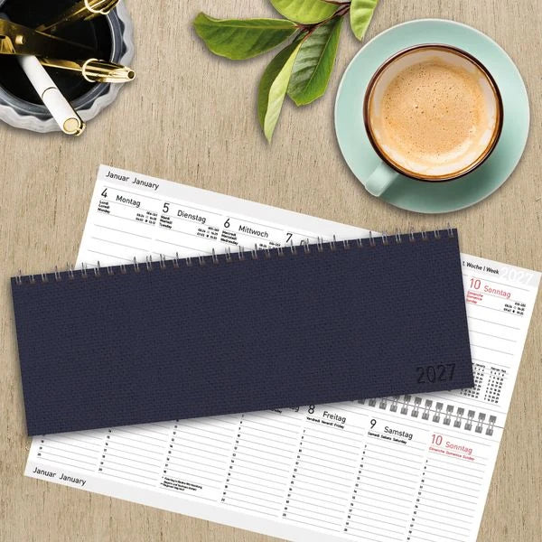 Tischkalender quer Professional Premium 2027 dunkelblau – Ansicht