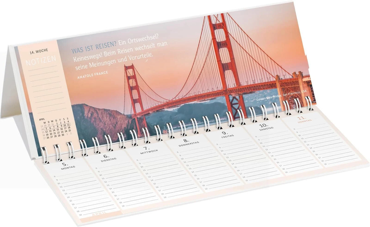 Tischkalender Reiseträume 2027 – Ansicht