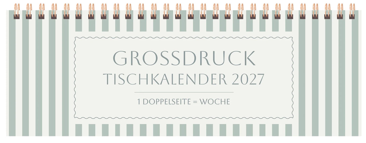 Tischkalender: Tischquerkalender Großdruck Streifen 2027