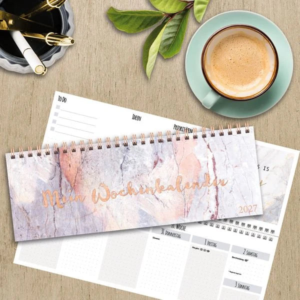 Tischquerkalender Marble 2027 – Ansicht