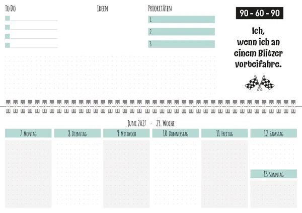 Tischquerkalender Visual Words 2027 – Ansicht