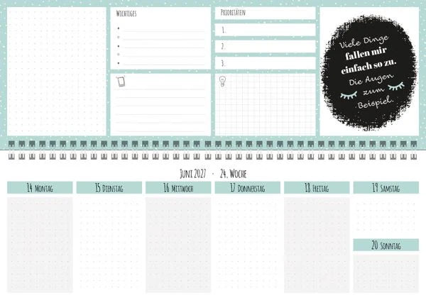 Tischquerkalender Visual Words Office 2027 – Ansicht