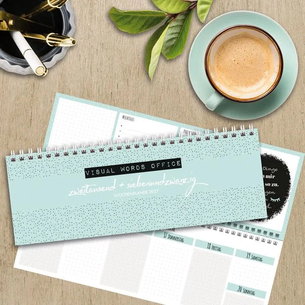 Tischquerkalender Visual Words Office 2027 – Ansicht