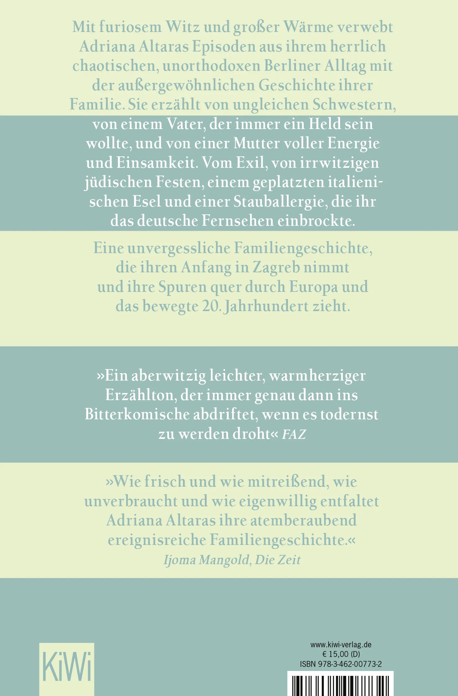 Buchrückseite von 'Titos Brille' mit Klappentext - Taschenbuch