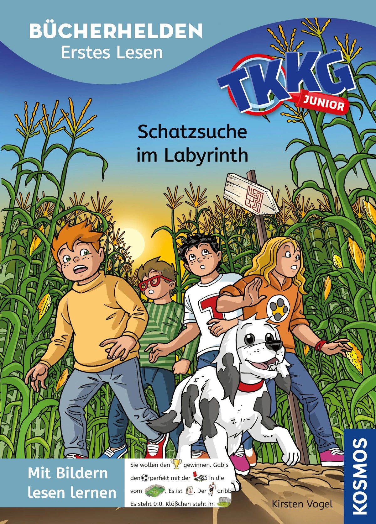 Cover: TKKG Junior, Bücherhelden, Erstes Lesen, Schatzsuche im Labyrinth (E-Book) von Kirsten Vogel