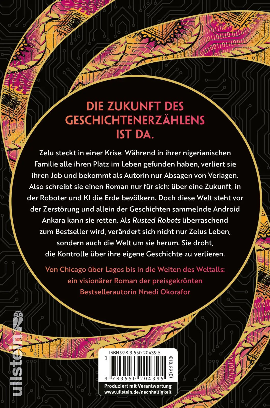 Buchrückseite von 'Tod der Autorin' mit Klappentext - Paperback