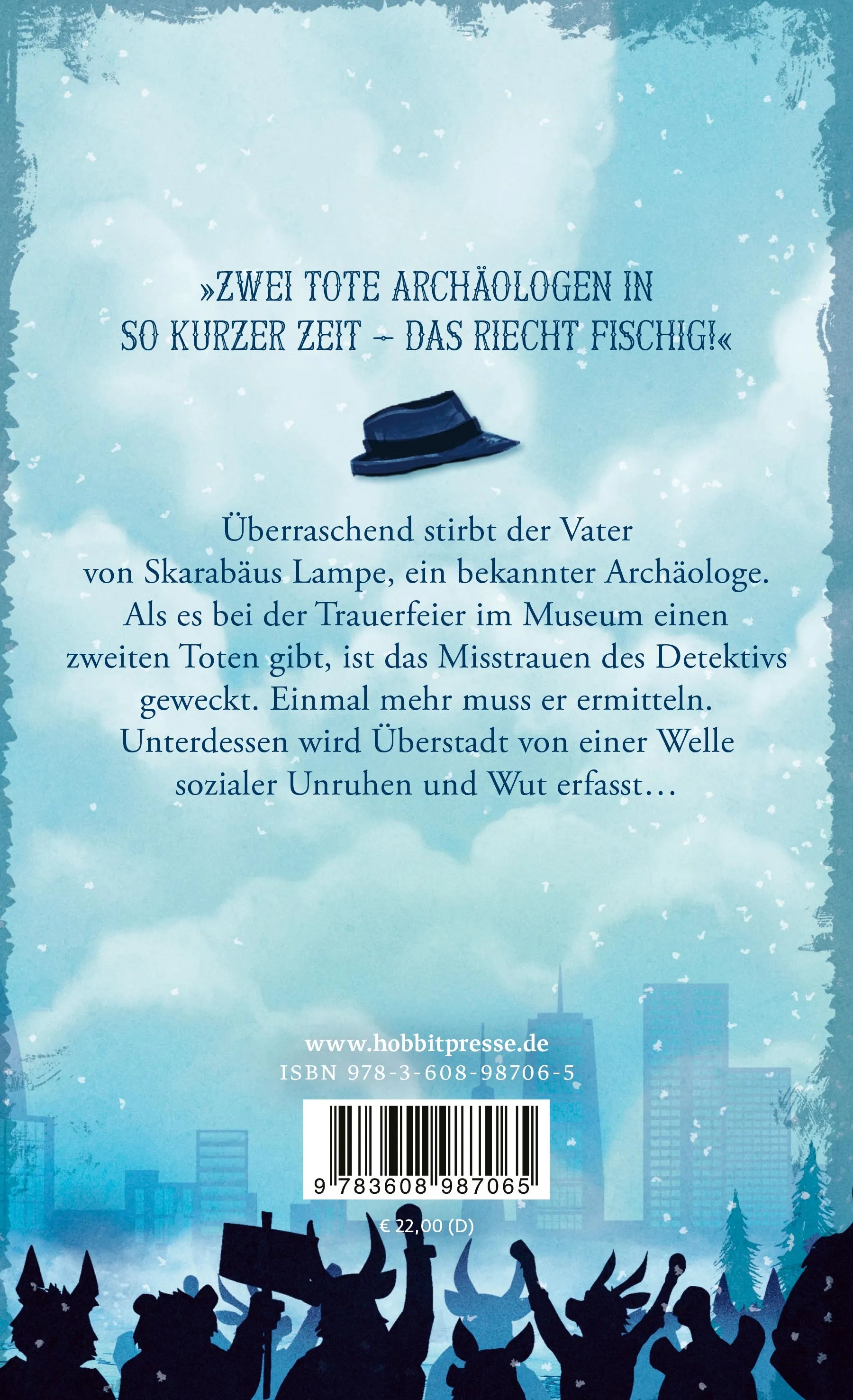 Buchrückseite von 'Tod im Museum' mit Klappentext - Gebundene Ausgabe