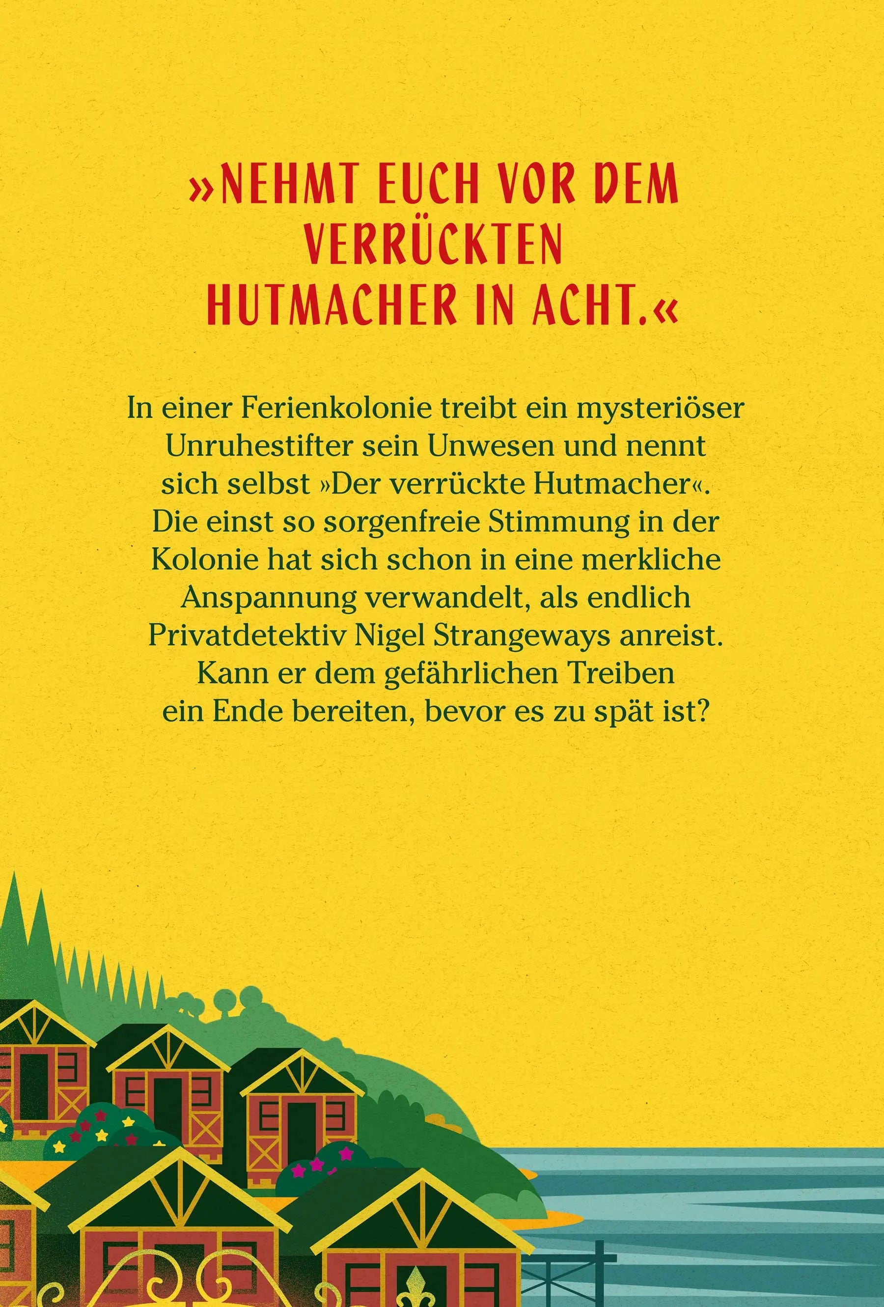 Buchrückseite von 'Tod im Wunderland' mit Klappentext - Gebundene Ausgabe