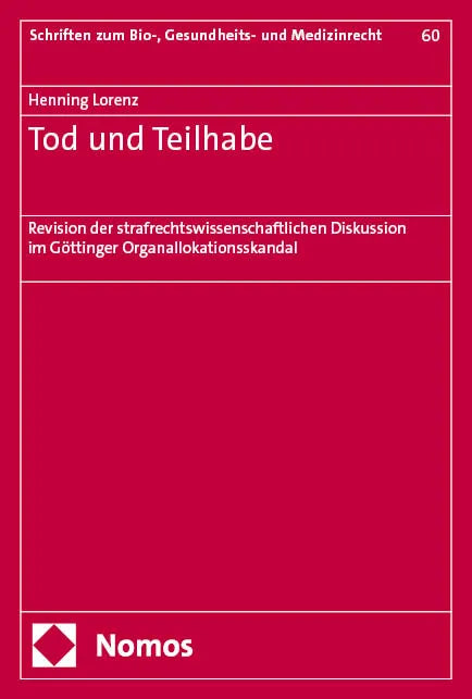 Cover: Tod und Teilhabe (E-Book) von Henning Lorenz