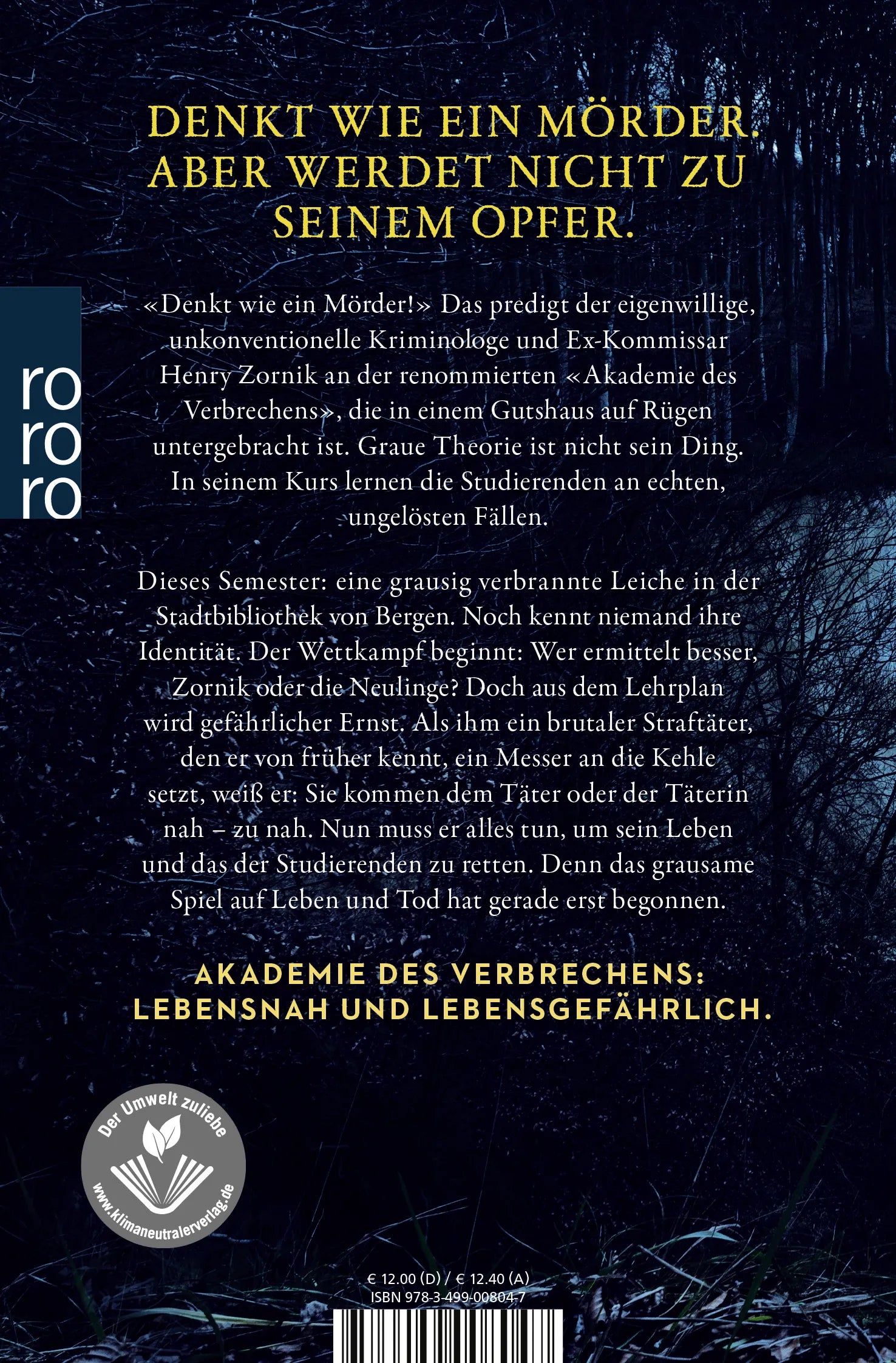 Buchrückseite von 'Todesglut' mit Klappentext - Taschenbuch