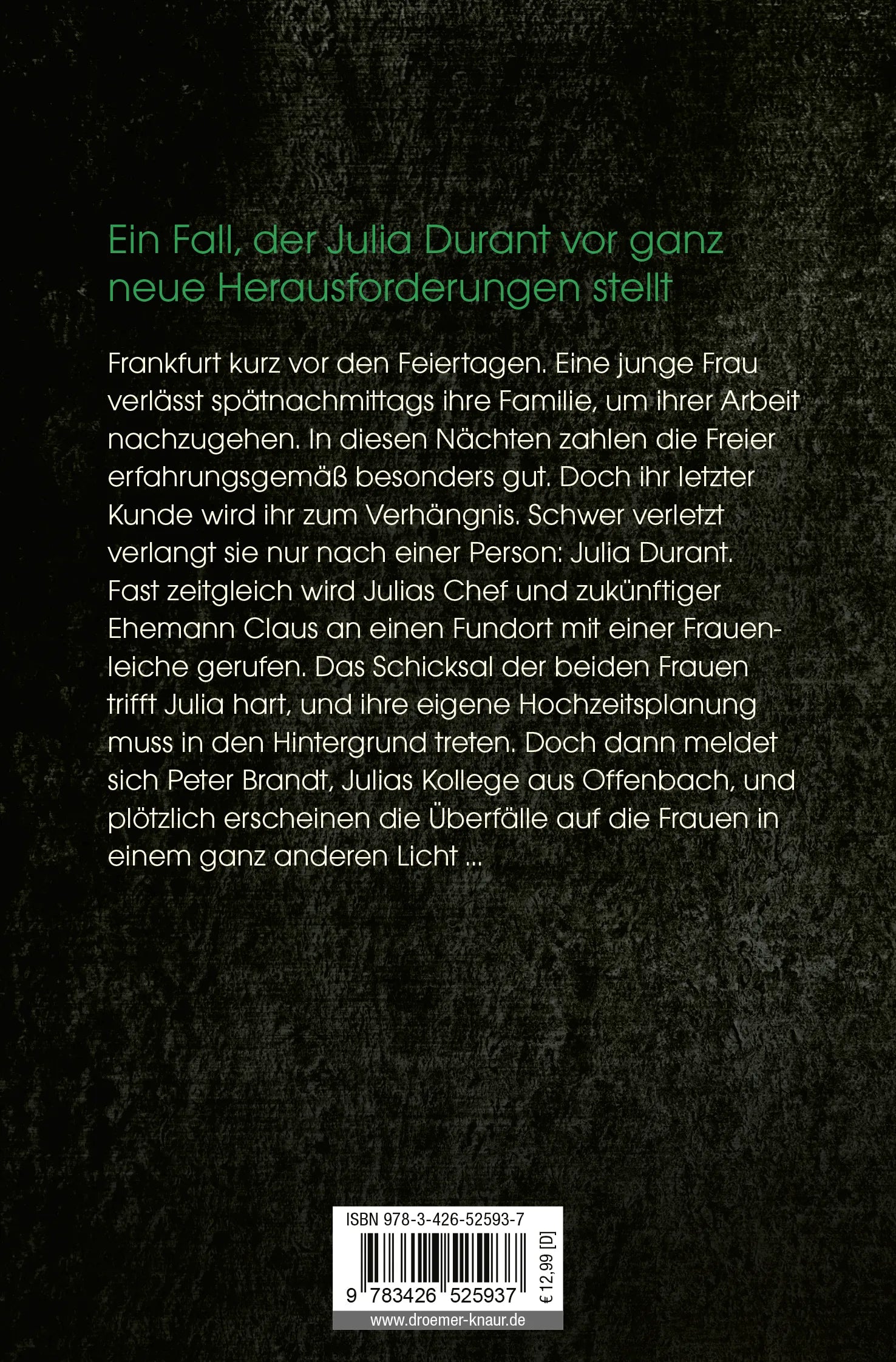 Buchrückseite von 'Todesruf' mit Klappentext - Taschenbuch