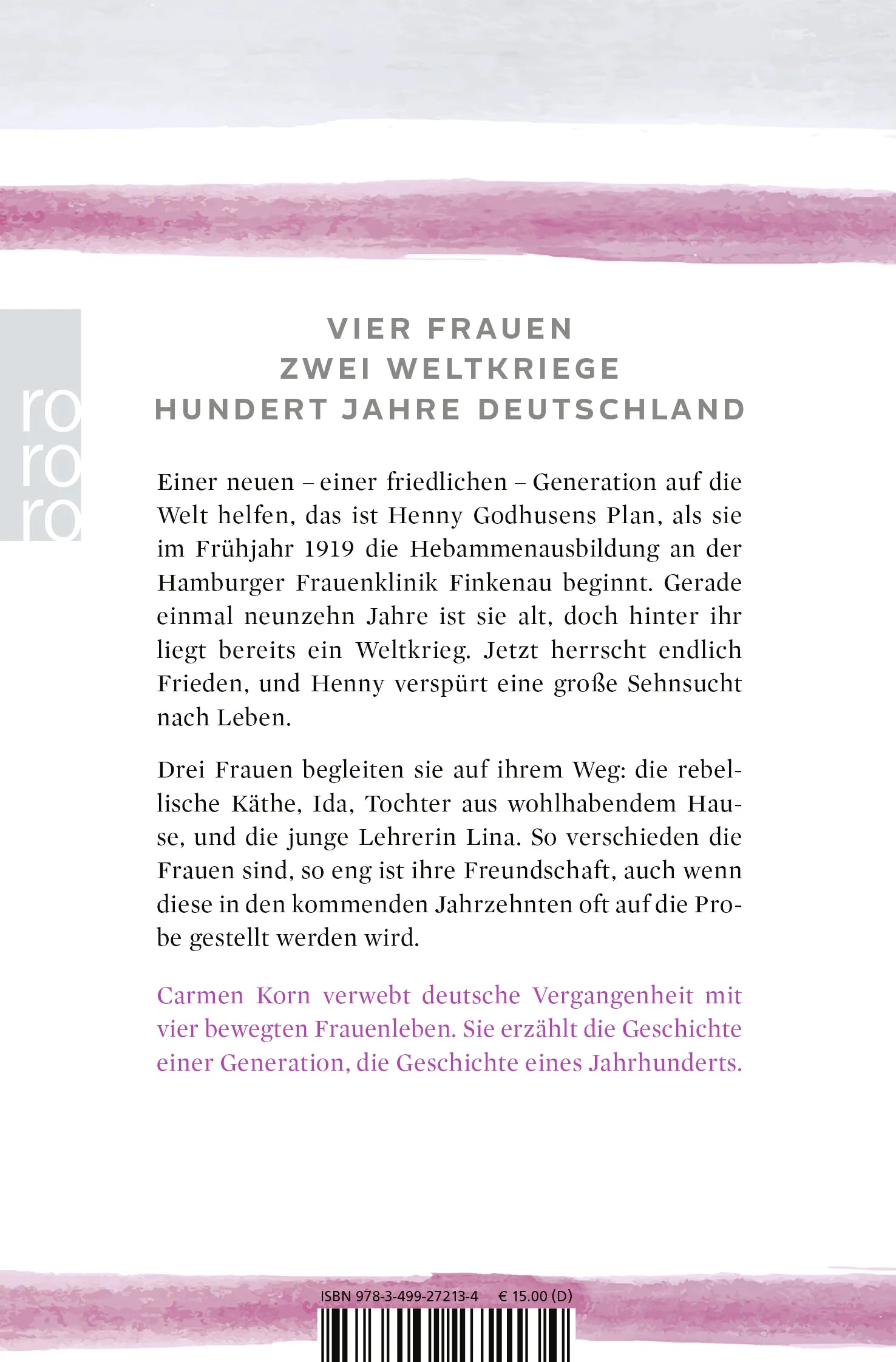 Buchrückseite von 'Töchter einer neuen Zeit' mit Klappentext - Taschenbuch