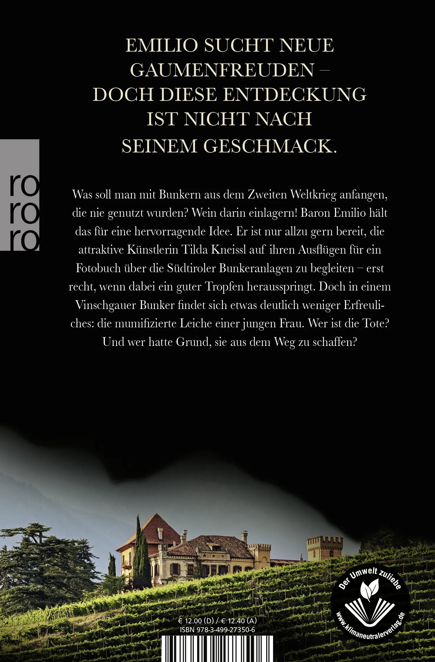 Buchrückseite von 'Tödlich im Abgang' mit Klappentext - Taschenbuch