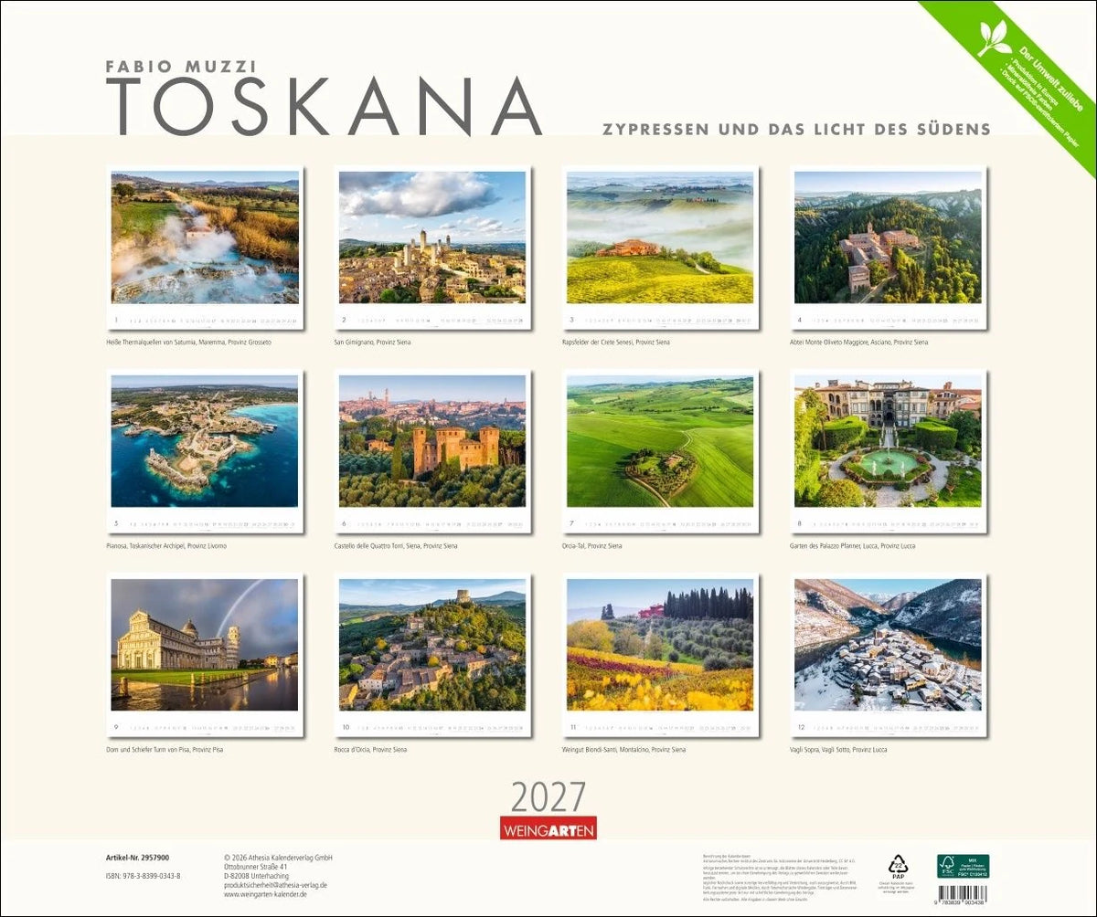 Toskana Kalender 2027 - Zypressen und das Licht des Südens – Ansicht
