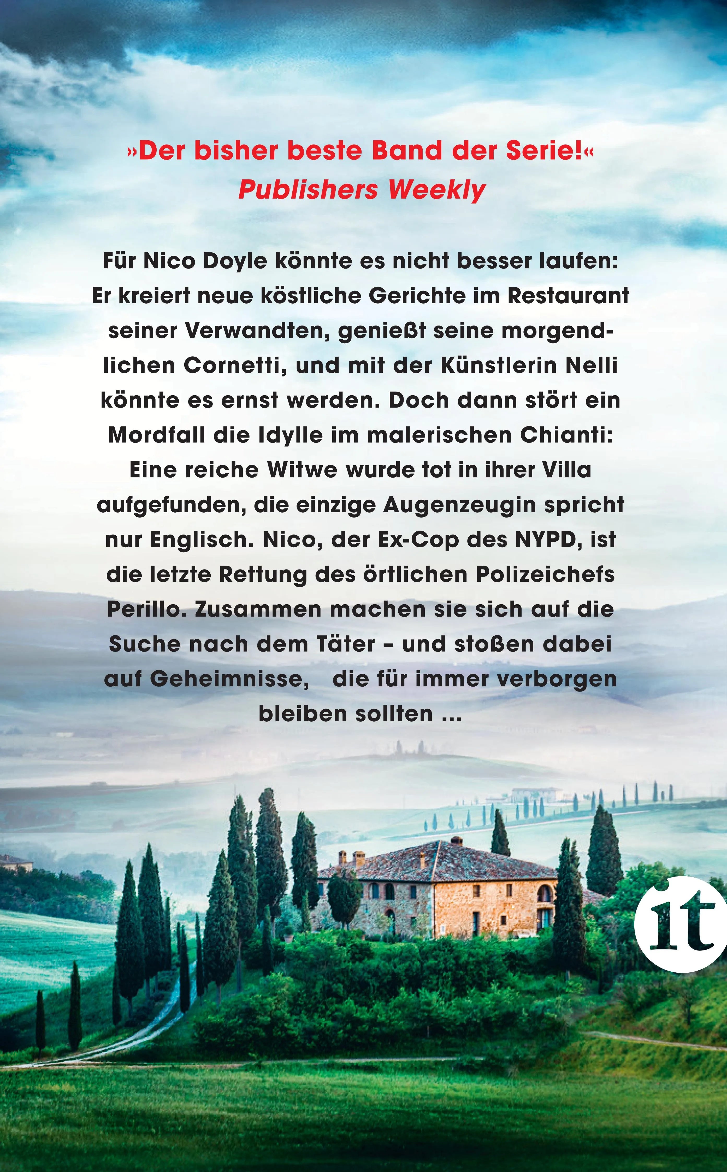 Buchrückseite von 'Toskanisches Verhängnis' mit Klappentext - Taschenbuch
