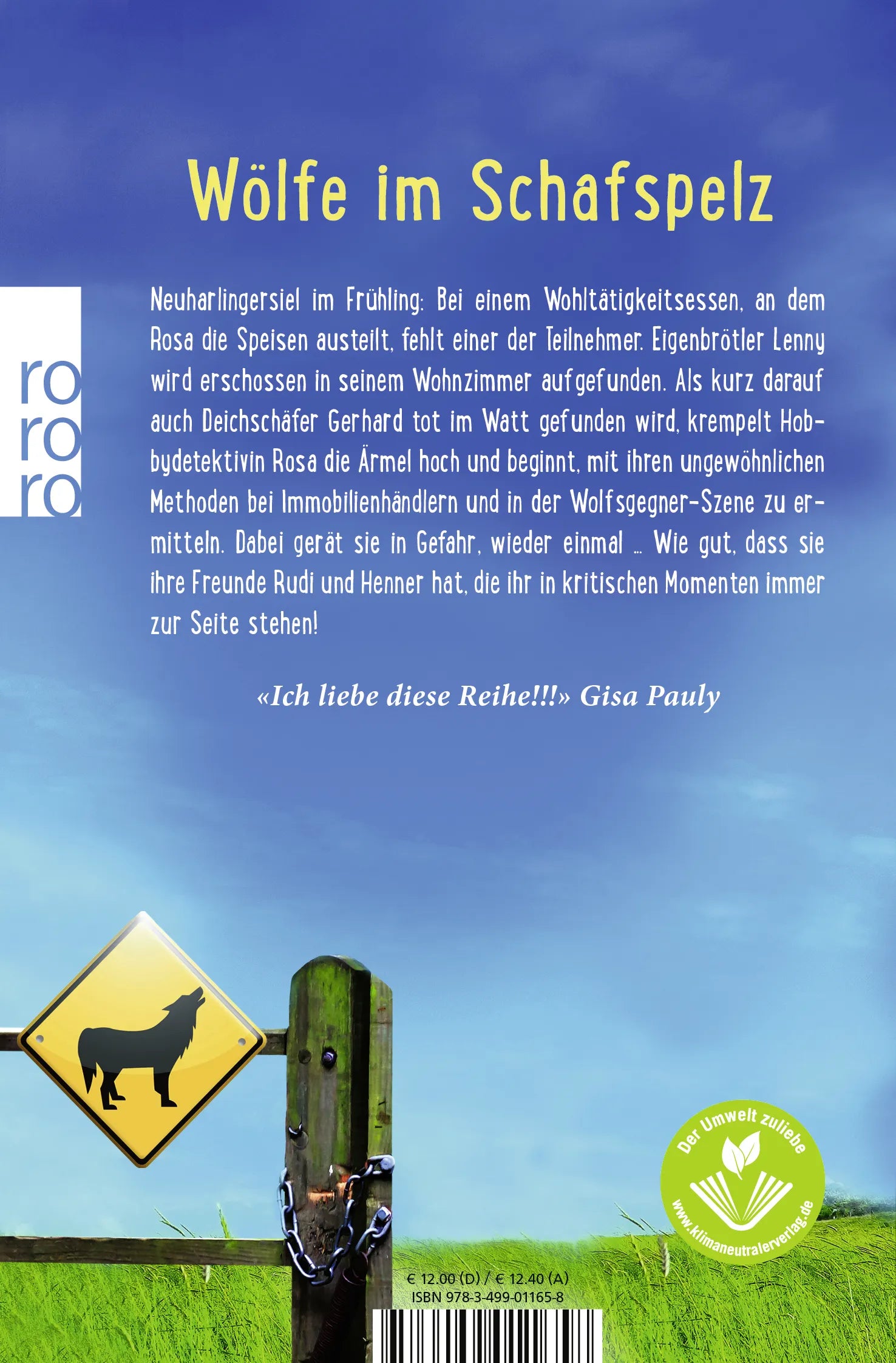 Buchrückseite von 'Tote Lämmer lügen nicht' mit Klappentext - Taschenbuch