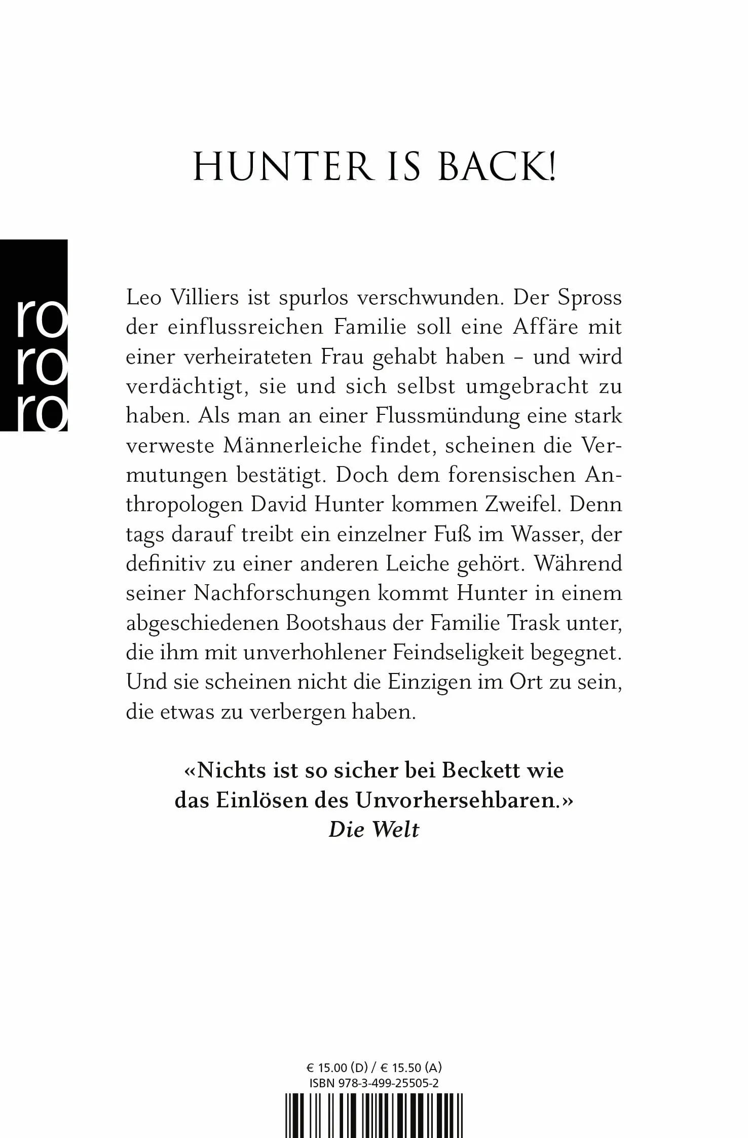 Buchrückseite von 'Totenfang' mit Klappentext - Taschenbuch