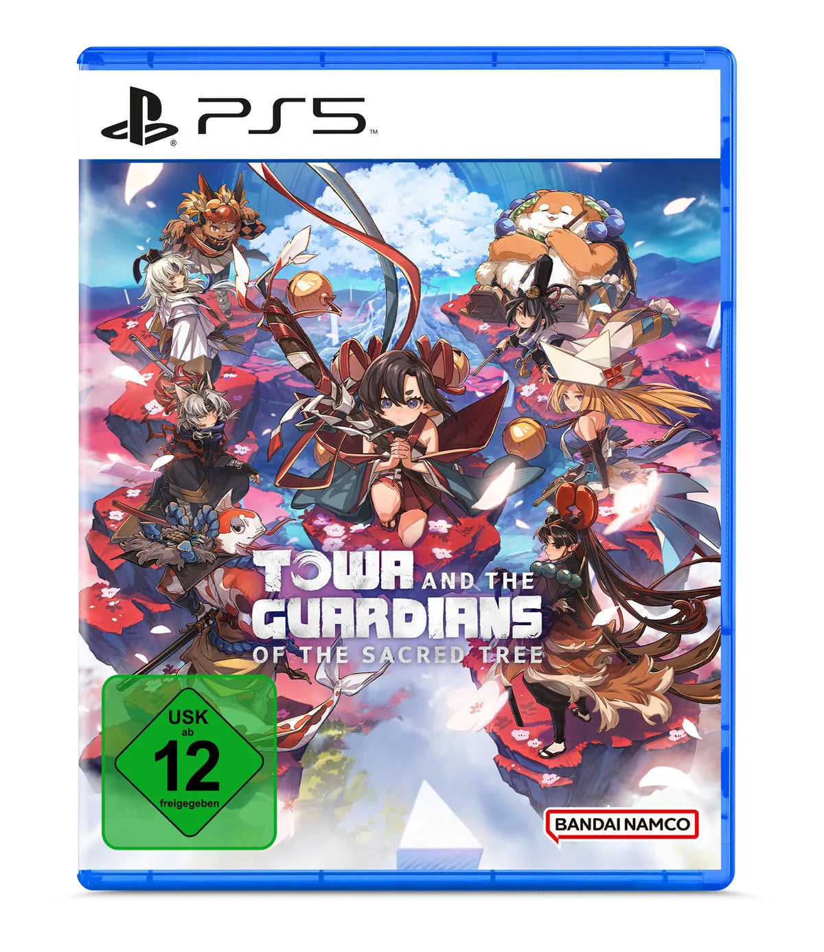 Cover: Towa and the Guardians of the Sacred Tree für Playstation 5. Publisher: Bandai Namco Entertainment Germany