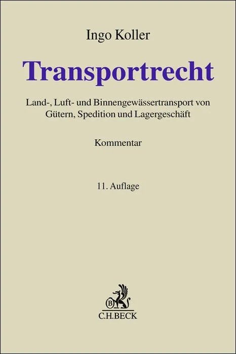 Buchcover von 'Transportrecht' - Gebundene Ausgabe von Ingo Koller