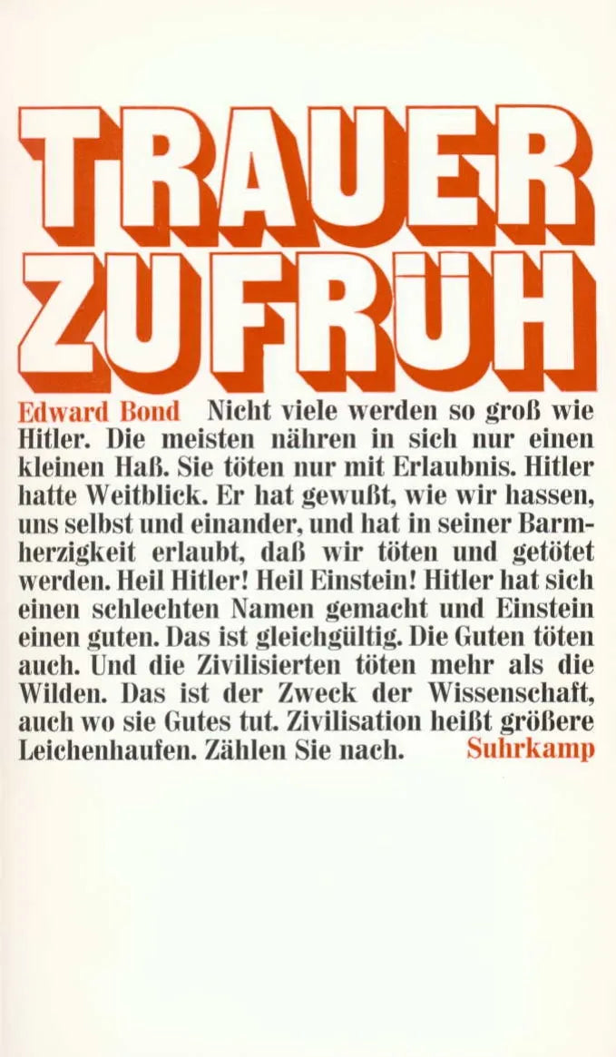 Buchcover von 'Trauer zu früh' - Taschenbuch von Edward Bond