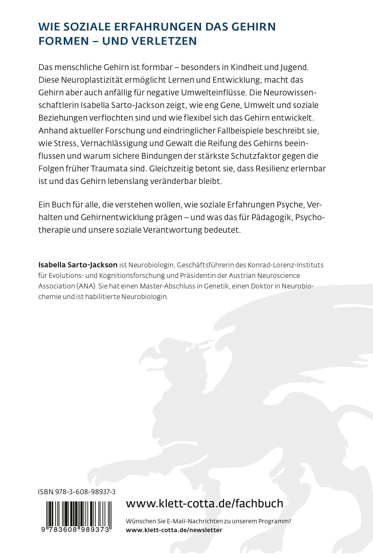 Rückseite: Trauma und Gehirn (Hardcover)
