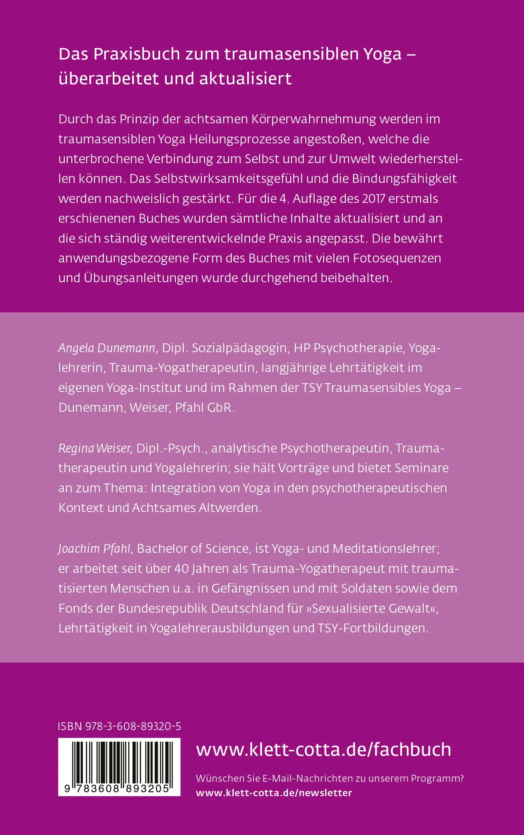 Buchrückseite von 'Traumasensibles Yoga – TSY' mit Klappentext - Paperback