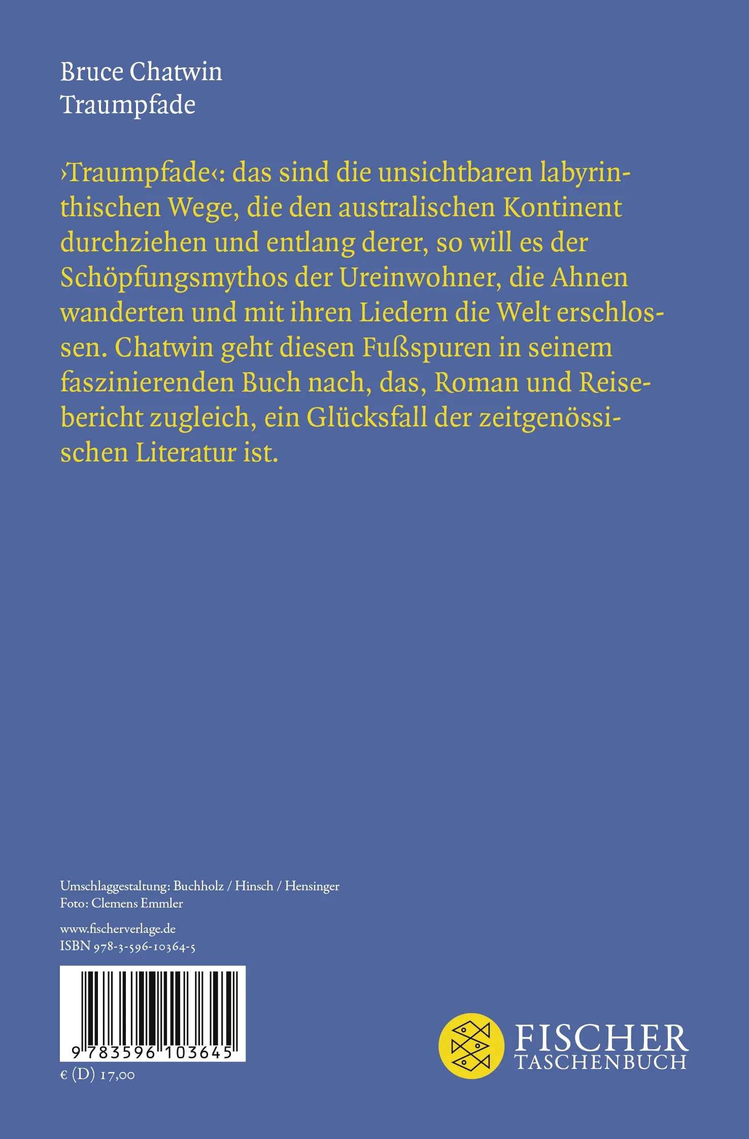 Buchrückseite von 'Traumpfade' mit Klappentext - Taschenbuch