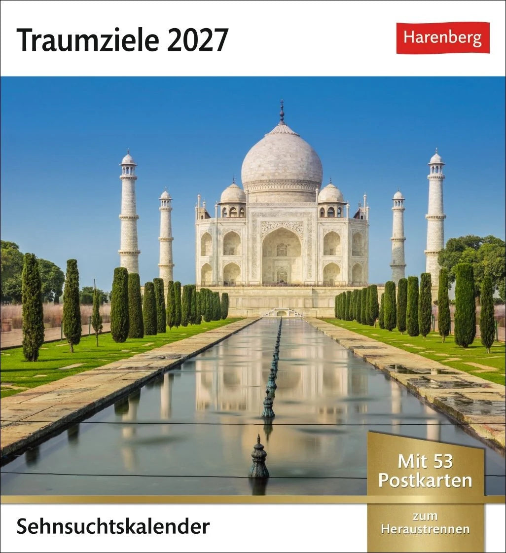 Postkartenkalender: Traumziele Sehnsuchtskalender 2027 - Wochenkalender mit 53 Postkarten