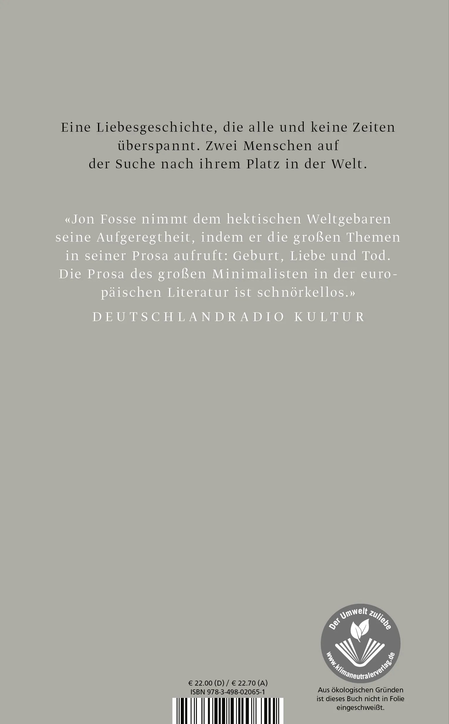 Buchrückseite von 'Trilogie' mit Klappentext - Gebundene Ausgabe