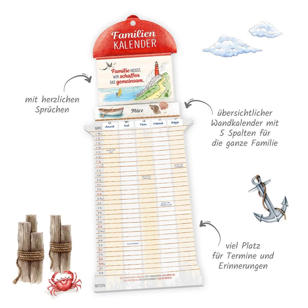 TRÖTSCH - Formkalender Familienkalender Leuchtturm 2027 – Ansicht