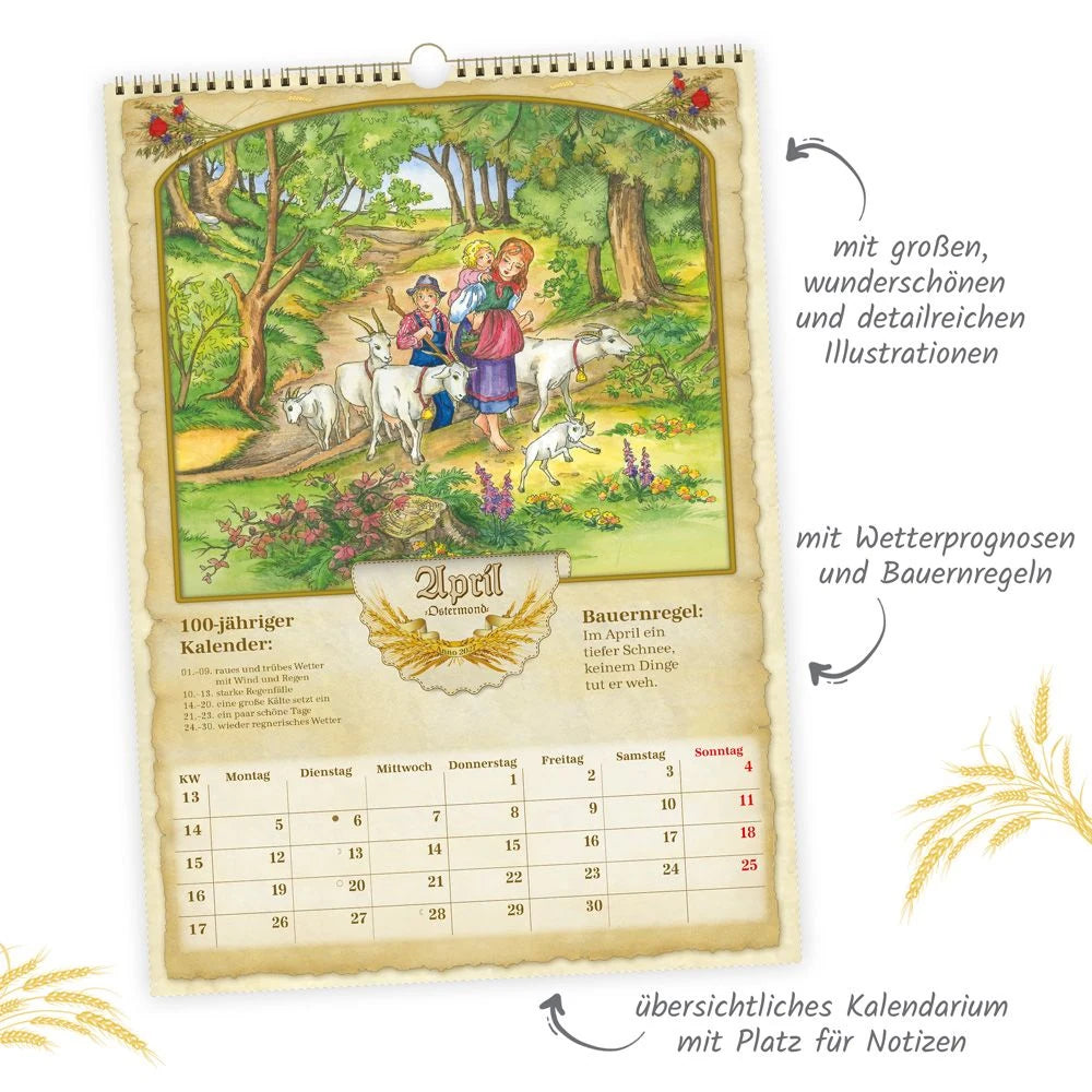TRÖTSCH - Großbildkalender Bauernkalender 2027 mit Wetterprognosen Bauernregeln und Ferienterminen – Ansicht